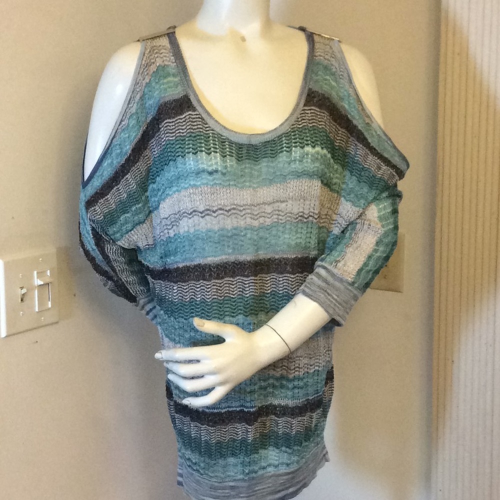 MULITI-COLOR SWEATER WITH SILVER SPARKLES